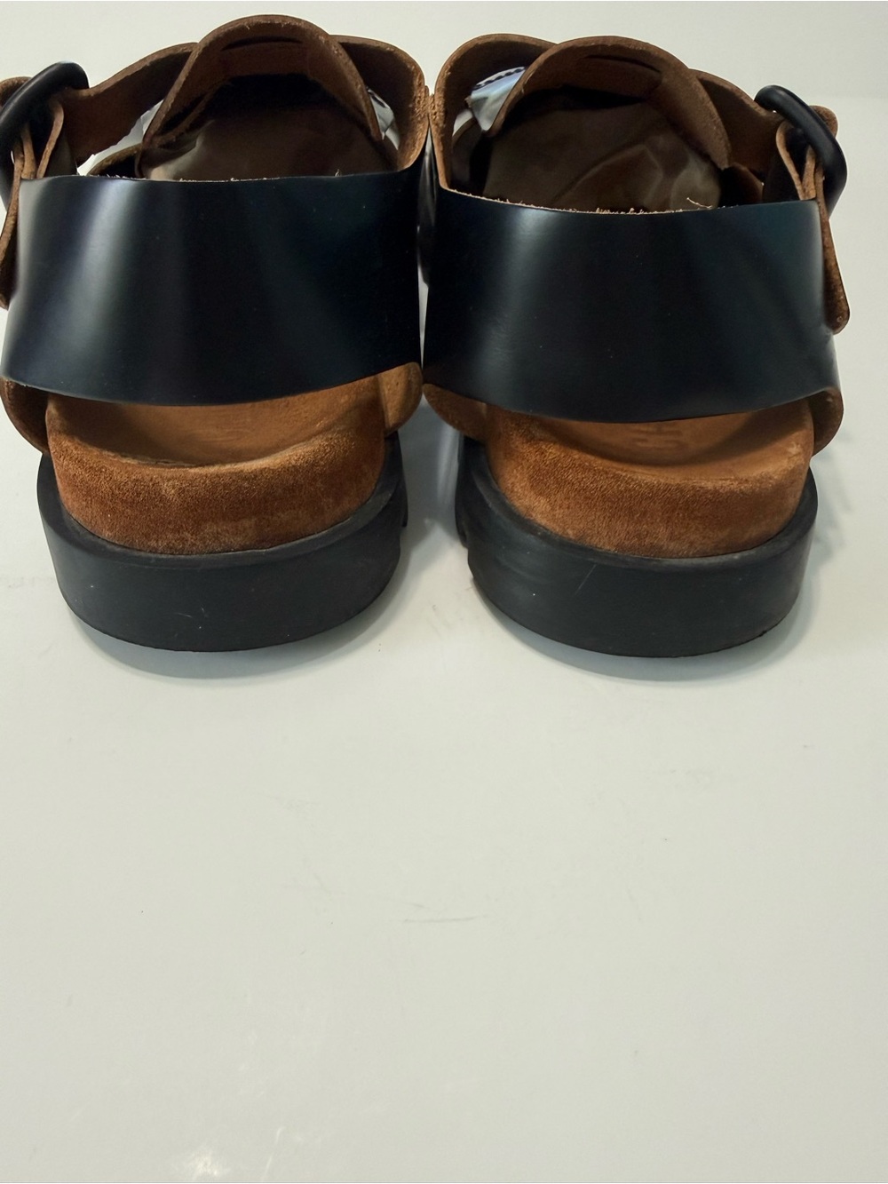 Camper Brutus Fisherman Black Leather Sandals Size 39 Lightweight Chunky - Picture 5 of 14